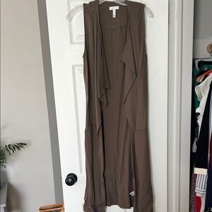 Leith Sleeveless Brown Duster Vest